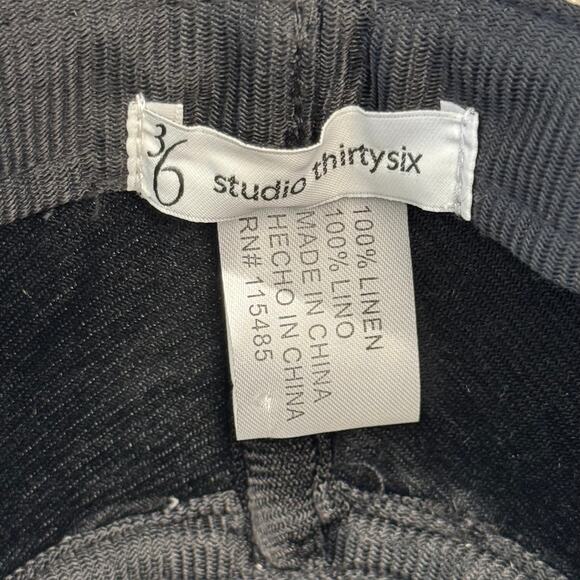 Studio thirtysix 100% Linen Women's Fedora Hat Beige w/ Floral Pattern Pink Bow - Picture 10 of 11